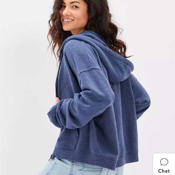 NWT AE Zip-Up Hoodie COLOR MAVY SIZE SMALL - Picture 4 of 7